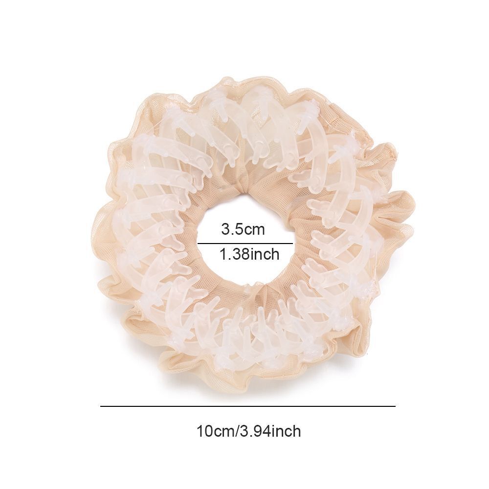 Silk Bird Nest Expanding Women Hair Bun Claw Maker Chiffon Horsetail Buckle