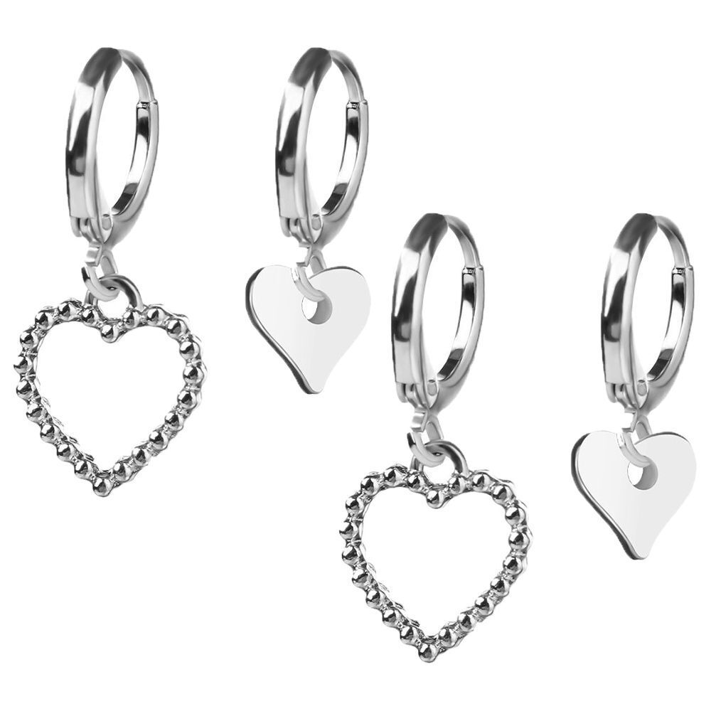 Girls Drop Earrings Jewelry Irregular Earrings Asymmetry Love Heart Earrings