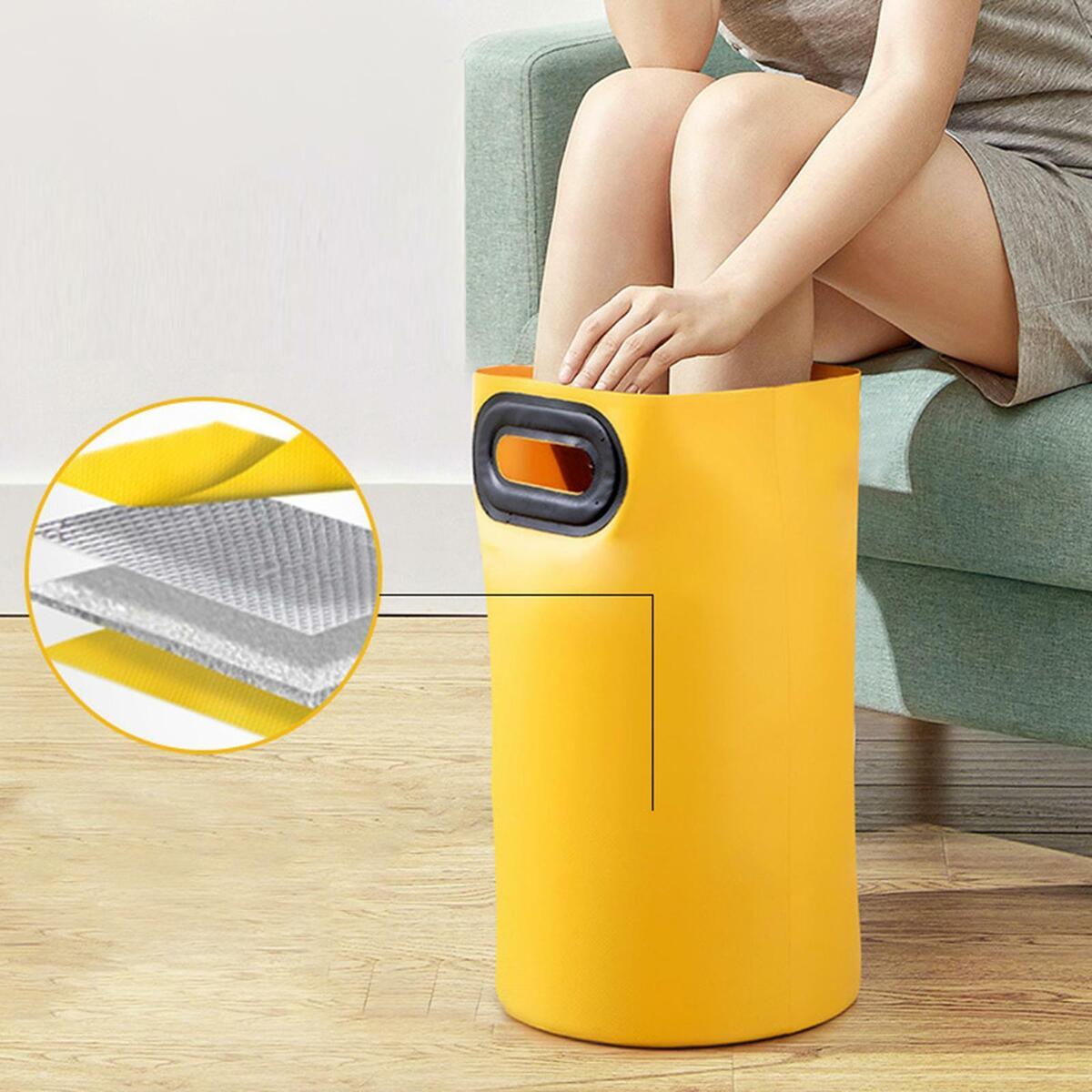 21L Collapsible Foot Bath Basin Soaking Tub Bucket Fishing  Yellow