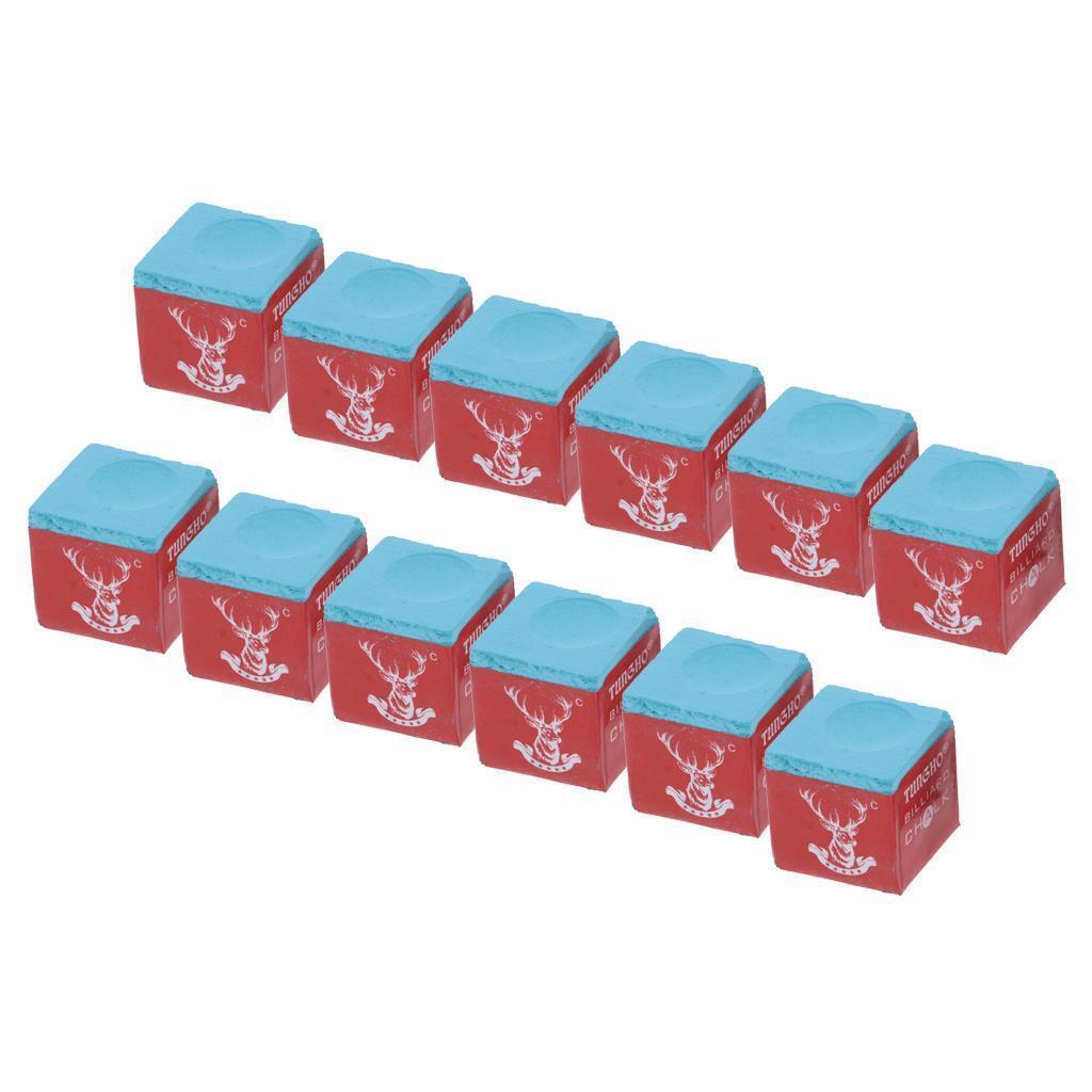 Performance Box of 12 Cubes of Pool Cue Tip Chalk Set Billiard Accessories