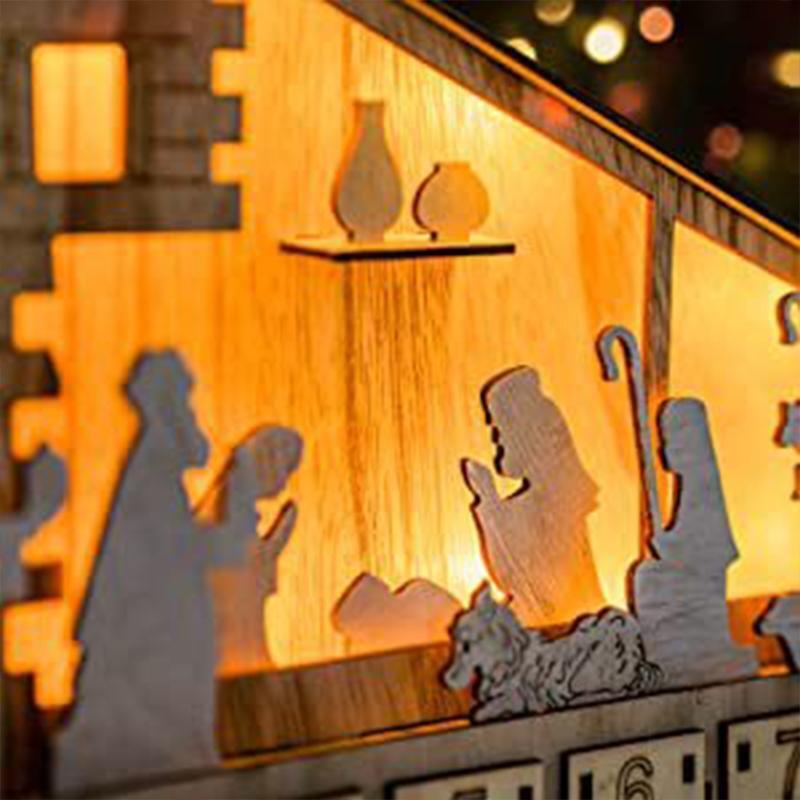 Christmas Countdown Calendar Blind Box Decorative Cute Advent Box Nativity