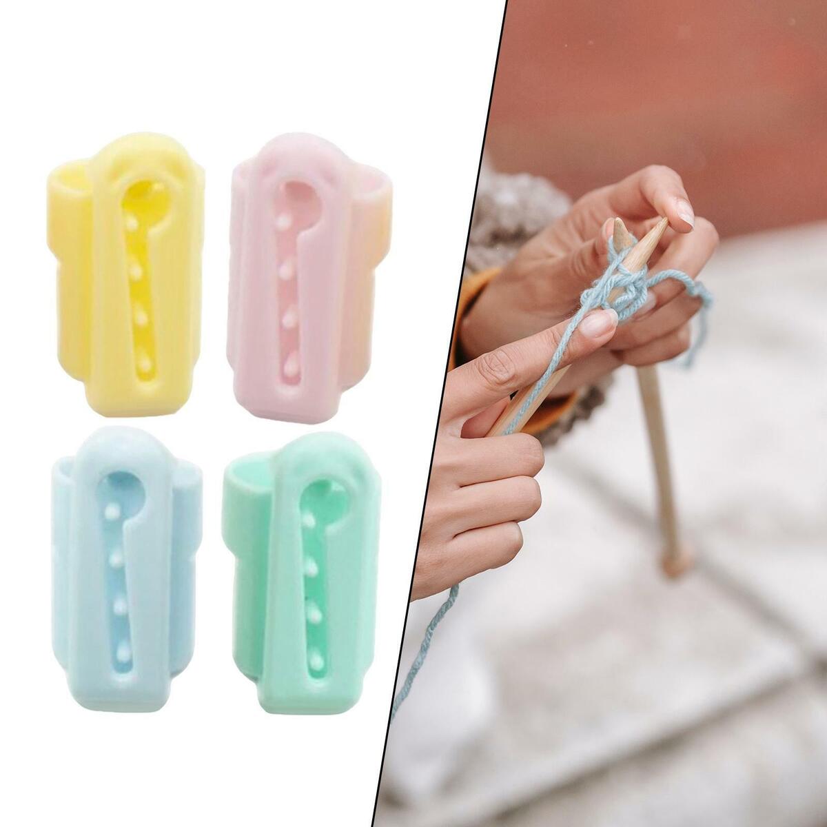 4x Yarn Guide Thimble Sweater Wool Knitting Tool Plastic Sewing Accessories