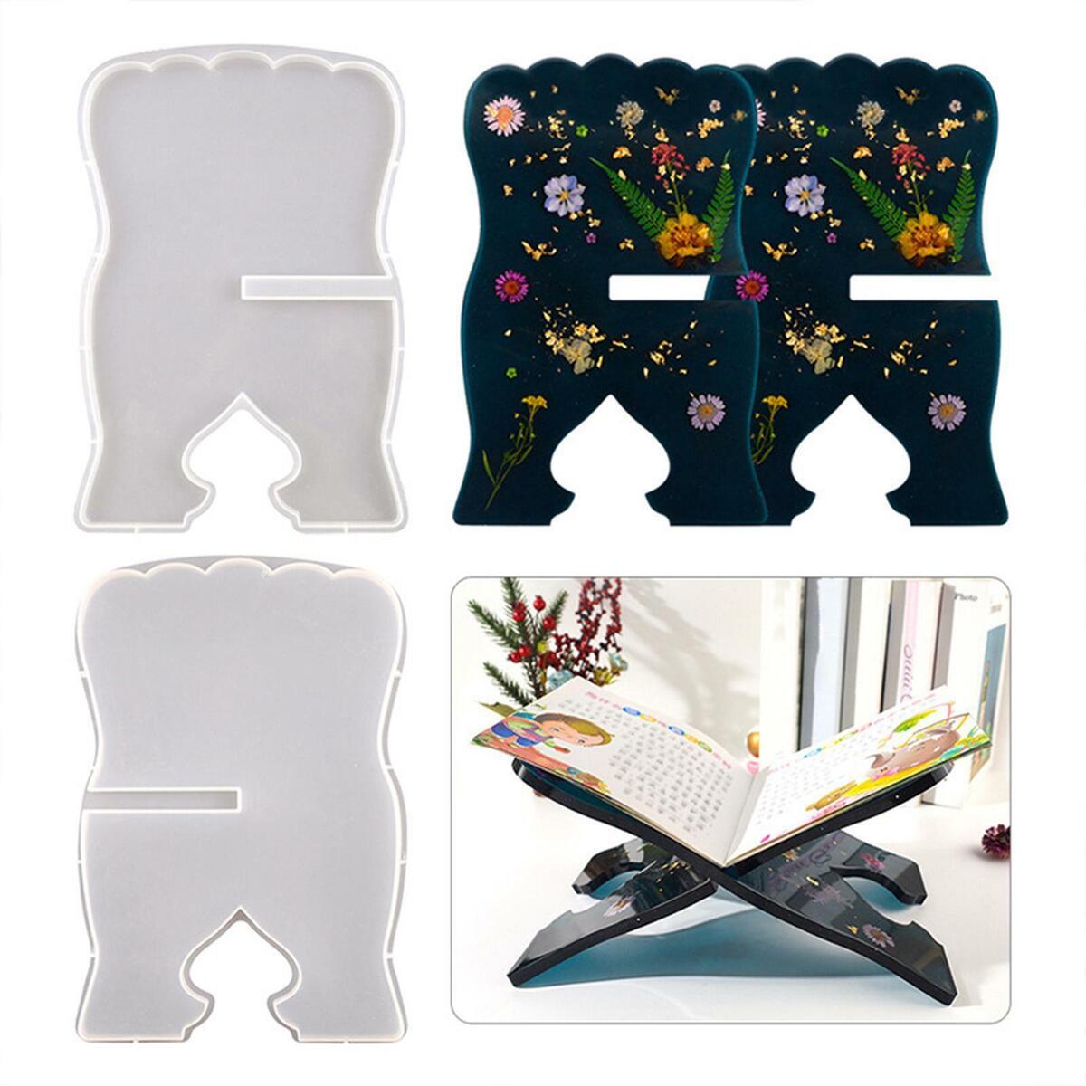Reading Book Stand Silicone Mold Crafting Handmade Cookbook Stand Mould