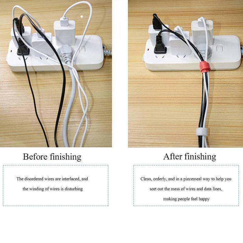 50Pcs Cable Winder for Earphone Data Cord Charger Line Desk Cable Holder Straps