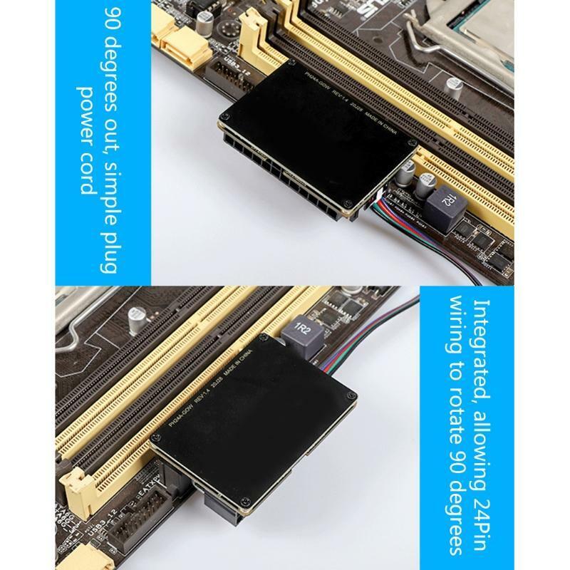 Computer Motherboard Atx24P Power Supply 90 Degree 24pin Steering Power Adapter