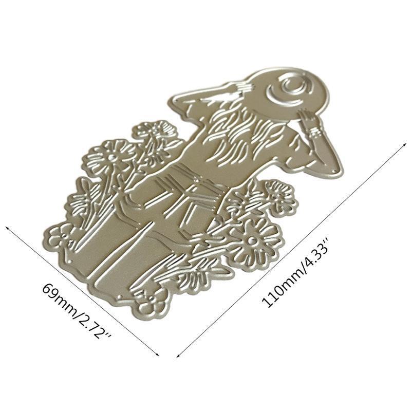 Daisy Girl Back View Carbon Steel Cutting Dies DIY Scrapbooking Photo Album