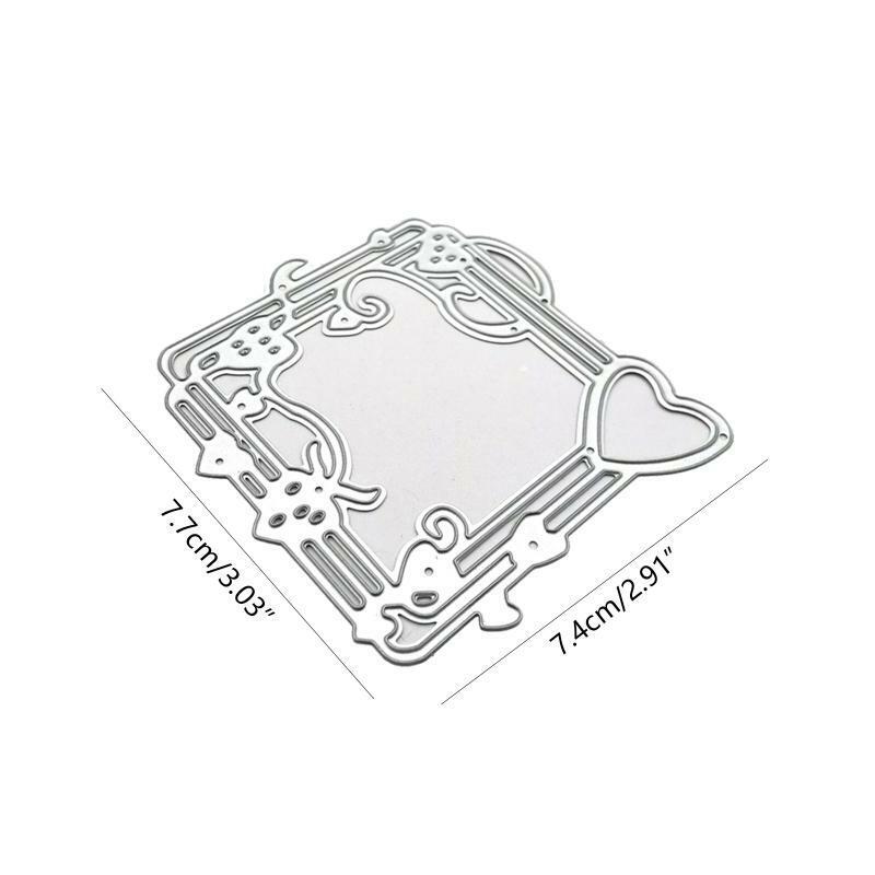 Heart Square Lace Boarder Metal Cutting Dies Stencil DIY Scrapbooking Album Mold