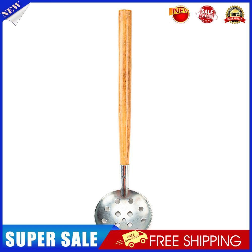Ice Fishing Scoop Wood Handle Fishnet Strainer Slush Skimmer Fishing Tackle