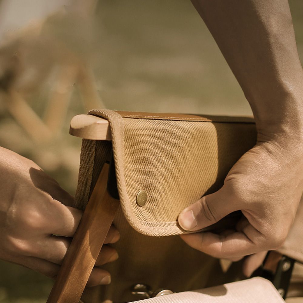 Outdoor Tool Storage Pocket Pouch Canvas Bag Handrail Hanging Bag Sundries Bag