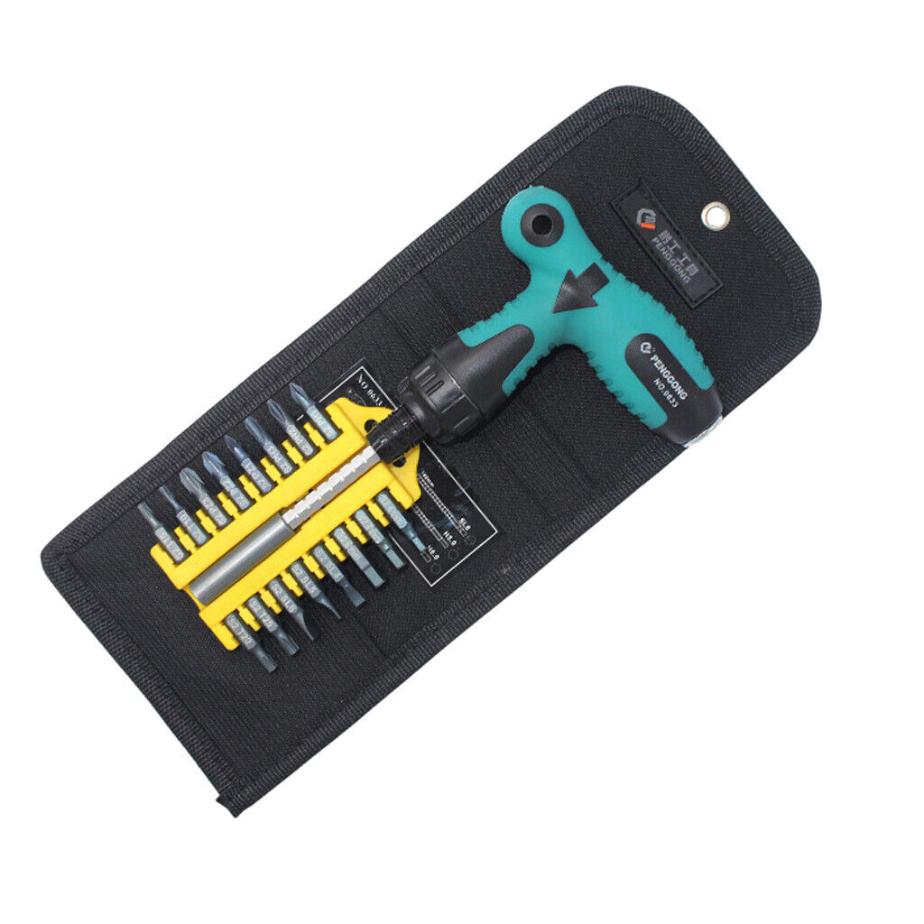 17 Pieces Ratchet Screwdriver Set  Type S2  Multifunction  Tool