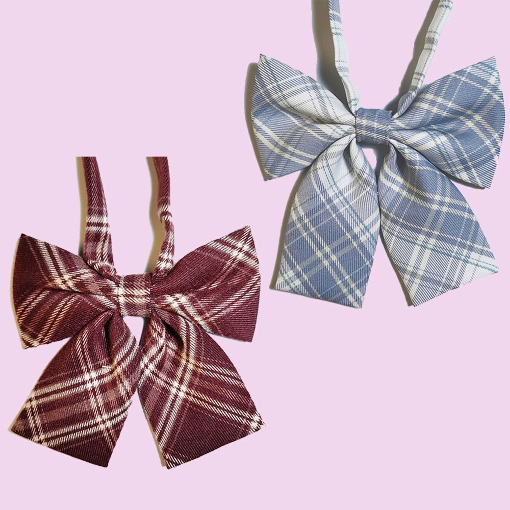 Lovely School Uniform Checkered JK Japanese Collar Bow Bow Tie Sailor Style