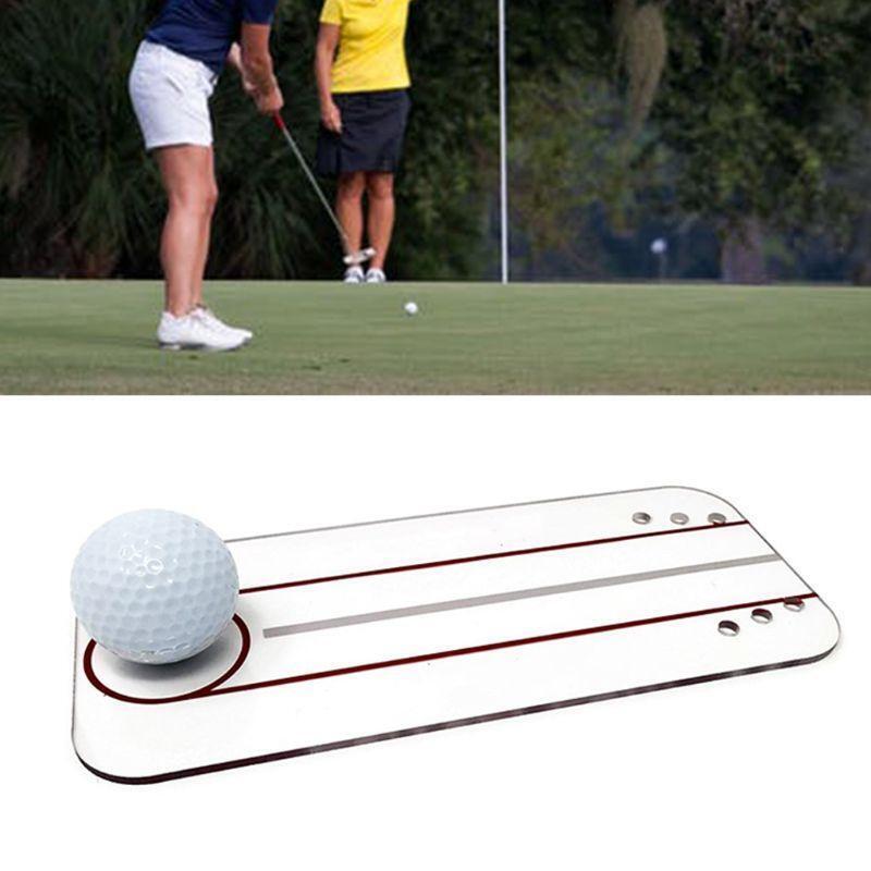 Golf Putting Training Aid Practice Putting Alignment Tool Mirror Protable Easy