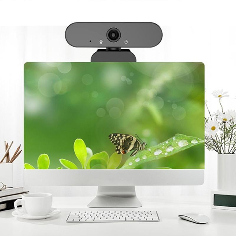 1080P AF Webcam Computer PC Web Beauty Camera LED Light Mic 360° Rotate Cam