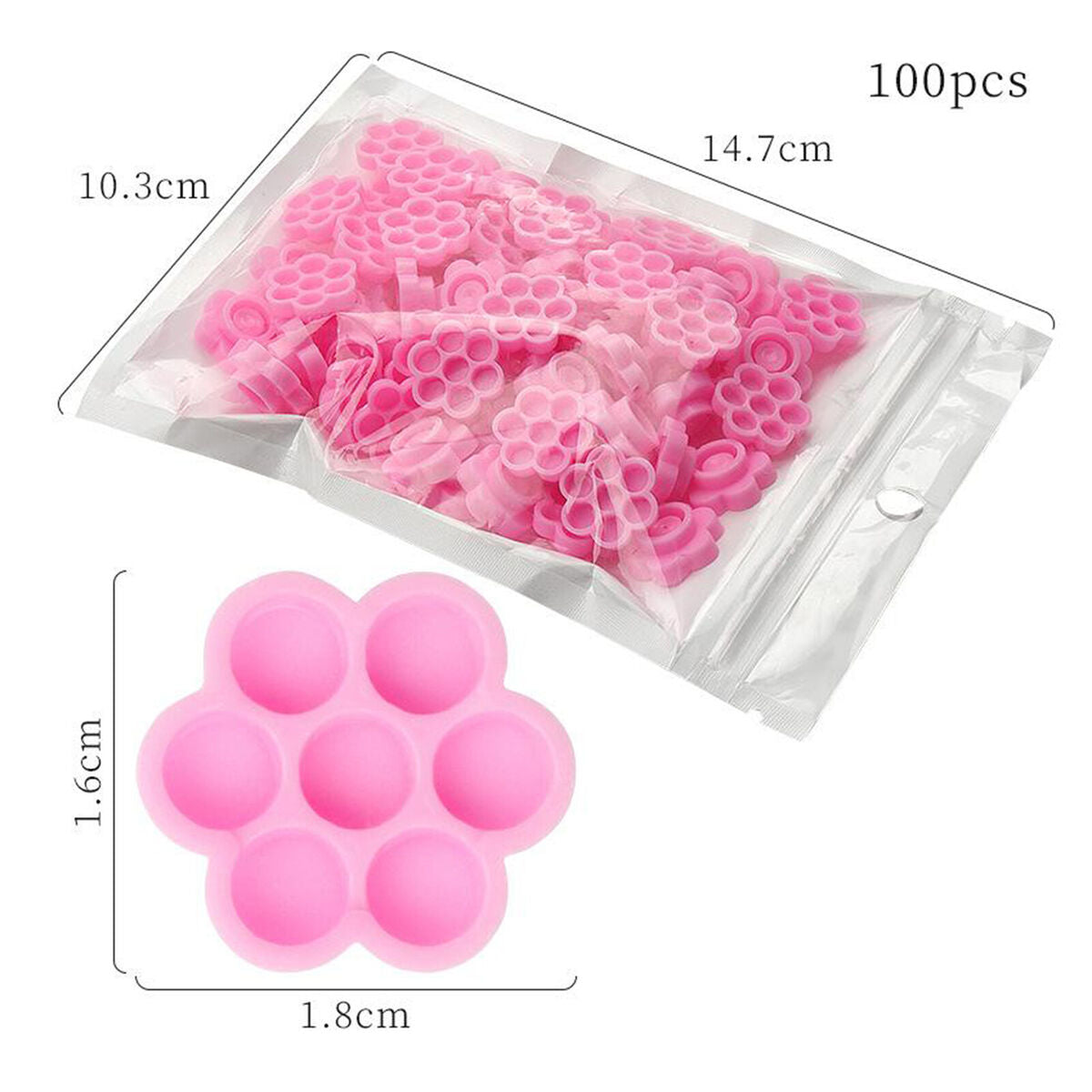 100pcs Plastic  Extensions Adhesive Glue Holder Cup
