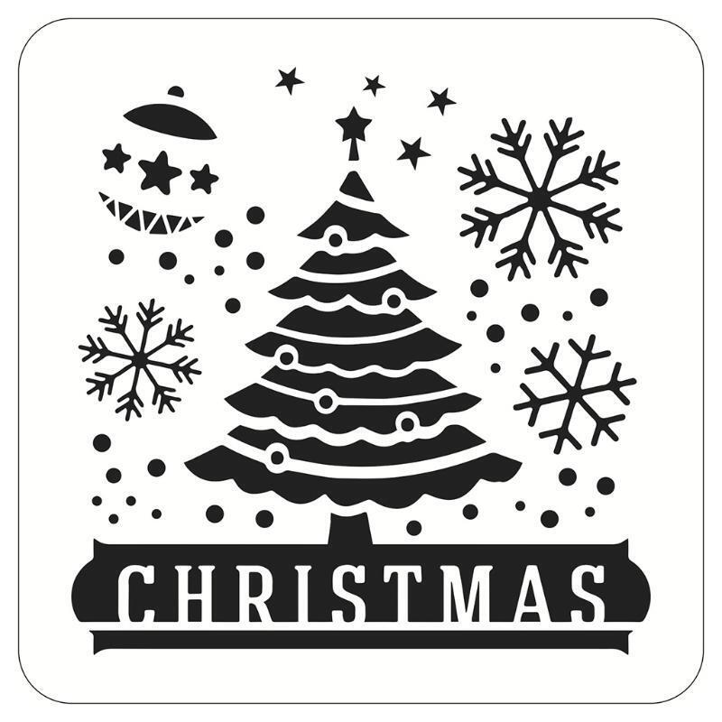 16 Pcs Christmas Stencils Plastic Drawing Templates for Home School Party Decors