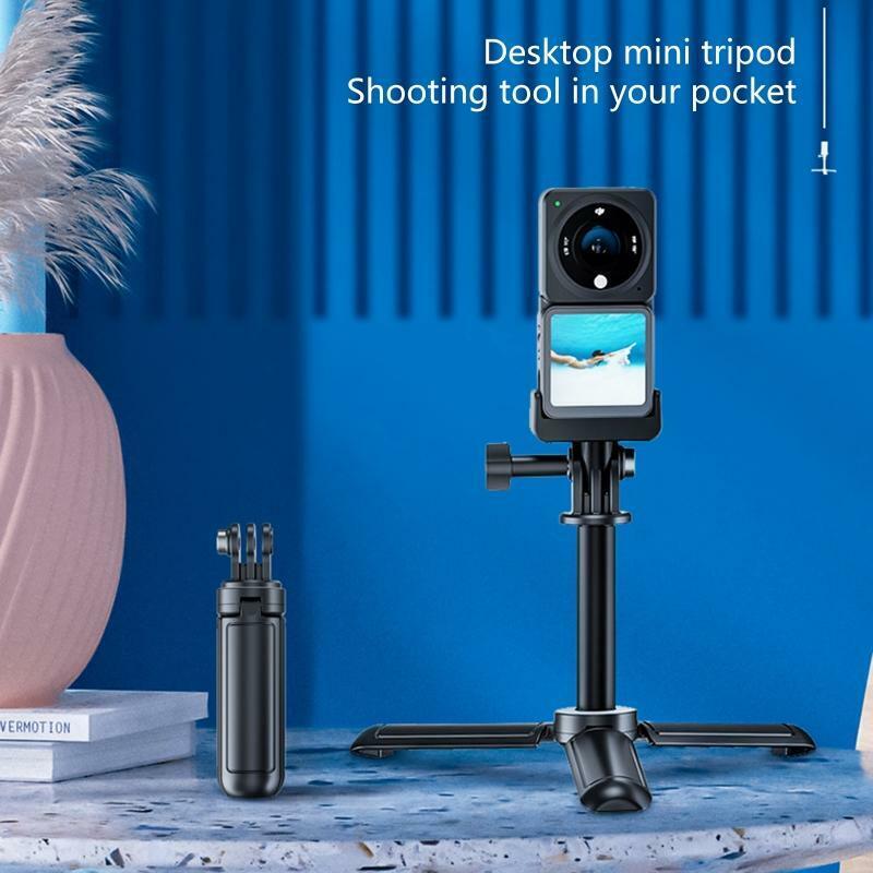 Metal Mini Tripod Large Desktop Tabletop Stand for DJI Action 2 Go Pro 10