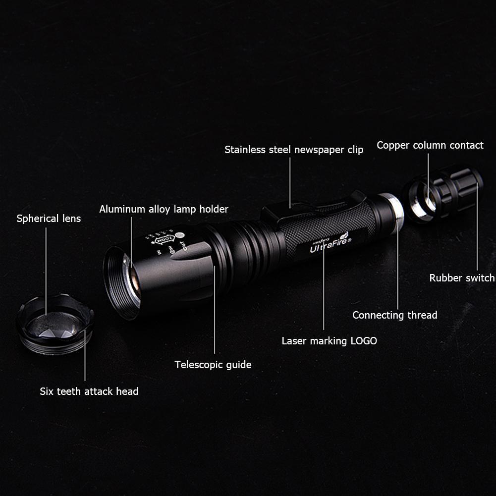 XINSITE 8802 1000LM 10W T6 LED Flashlight Zoomable Waterproof Torch (B)
