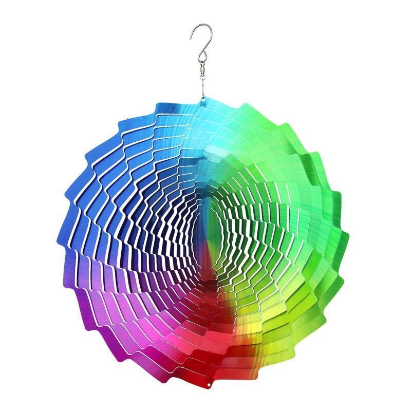 Stainless Steel Wind Spinner Colorful Wind Chime Hanging Ornament Pendant