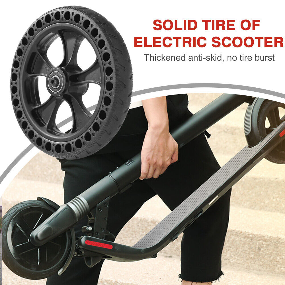 Electric Scooter Solid Tires with Axle Anti-Skid Scooter Hollow Vacuum Tyre