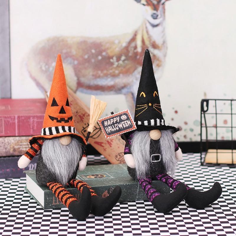 Halloween Gnomes 2pcs/set Long Legs Striped Hat New Year Birthday Wedding Decor