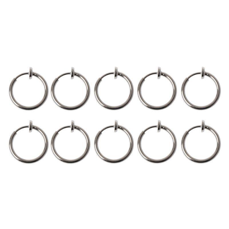 10 Pcs Sliver Clip-on Earrings Converter Copper Non Pierced Earrings with Loop