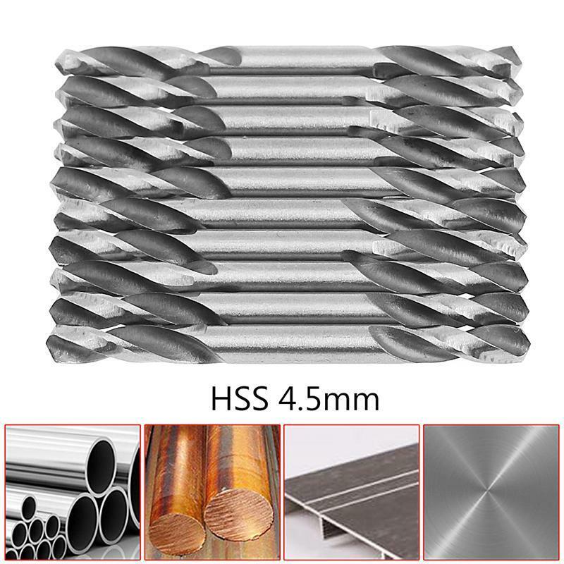 10Pcs 4.5mm HSS Double Ended Spiral Torsion Drill Tools Drill Set