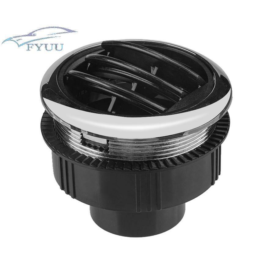 RV Boat Passenger Cars 75mm A/C Air Conditioning Outlet Vent Black & Chrome 2x