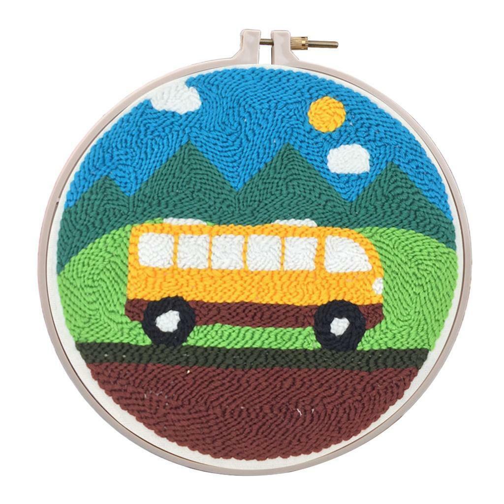 2pcs Punch Needle Embroidery Kit with Punch Embroidery Pen for