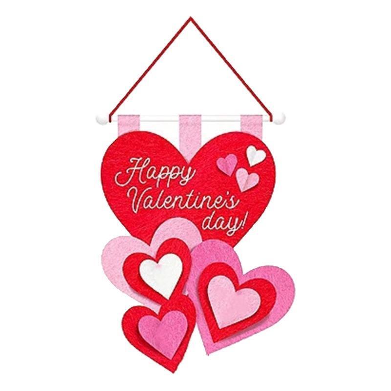 Happy Valentine's Day Door Hanging Sign Love Heart Ornament Home Party Decors
