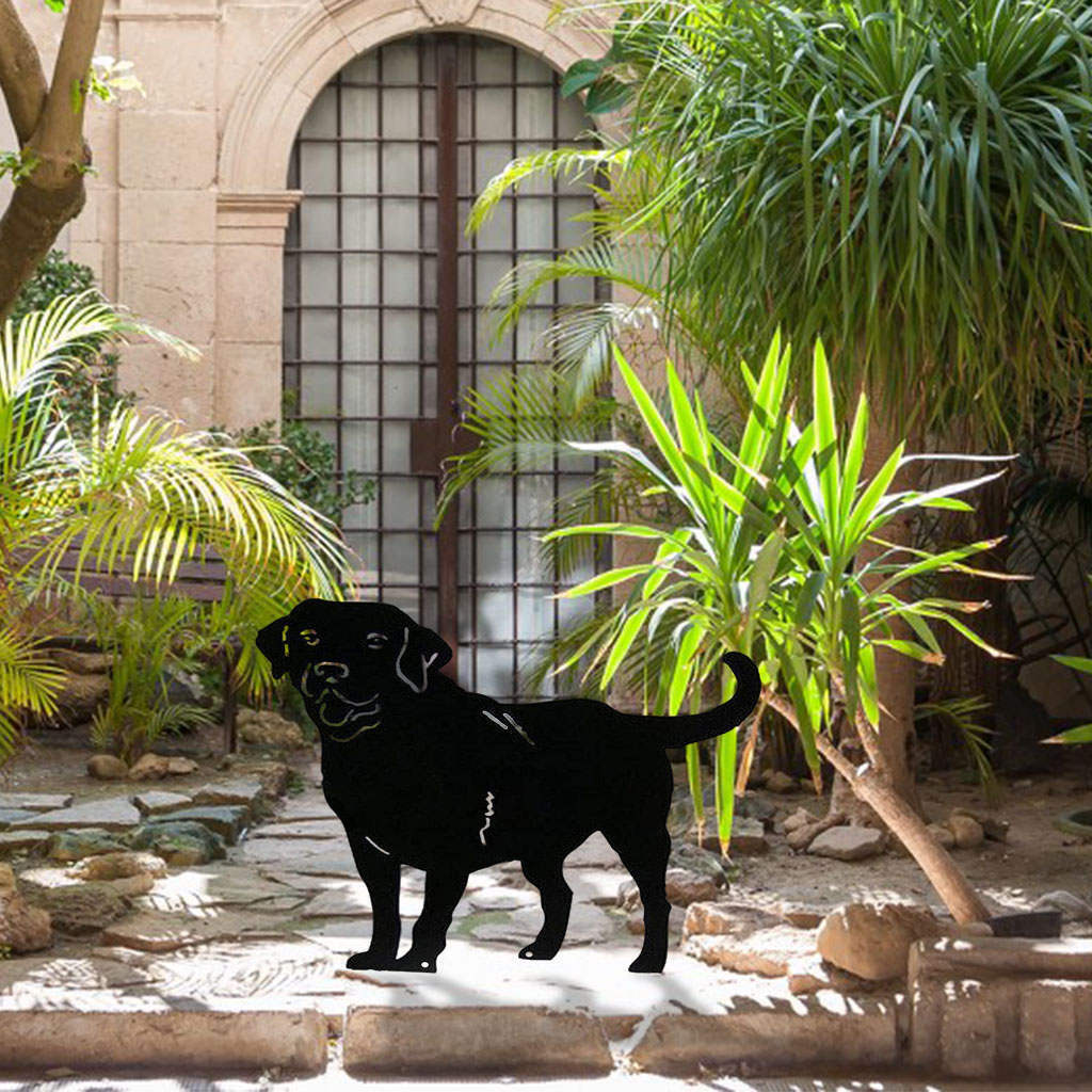 Art Silhouette Dog Shaped Rustproof Accessories Garden Stakes for Patio Yard