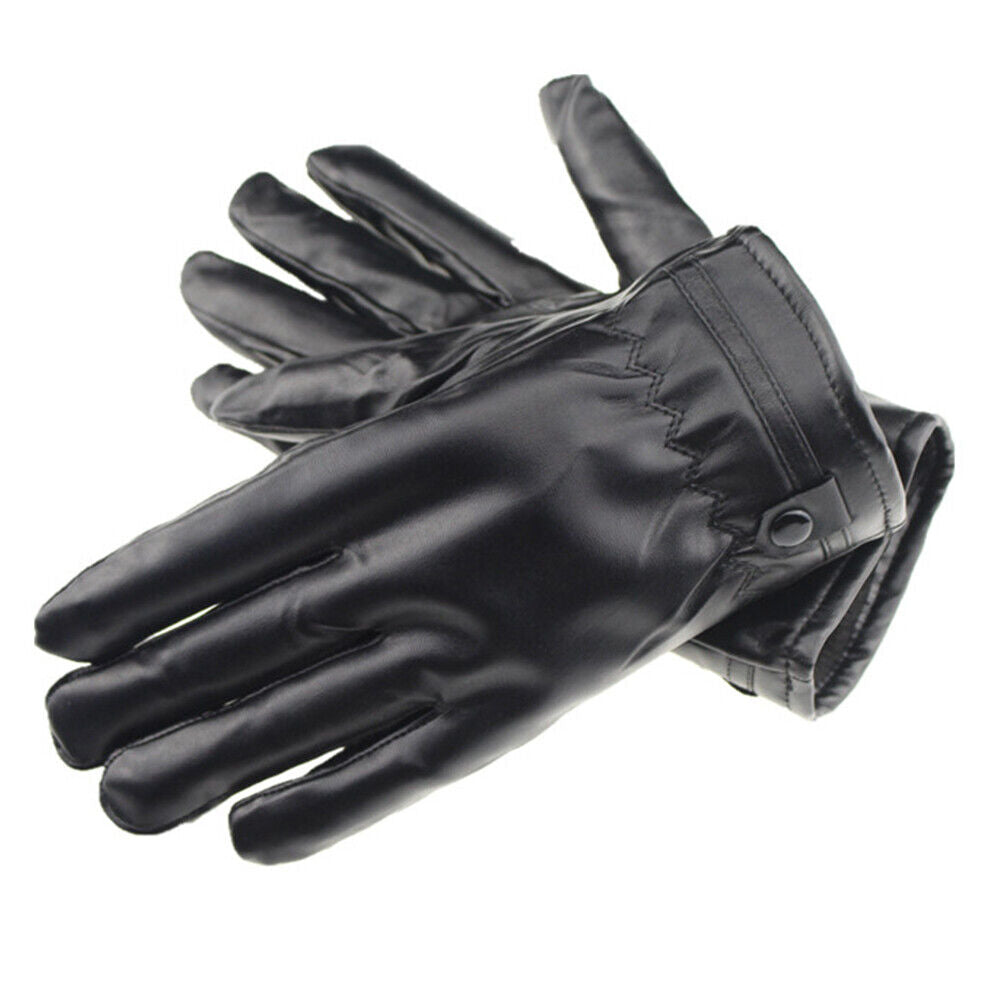 1 Pair Leather Winter Motorcycle Gloves Touch Screen Waterproof Men Gloves