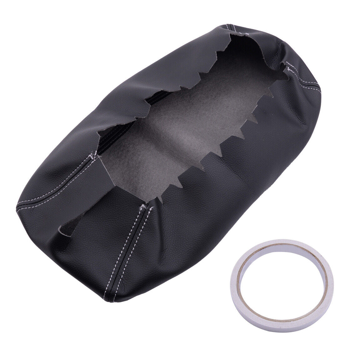 Red Stitch Leather Center Console Armrest Lid Pad Cover Fit For Grand Cherokee