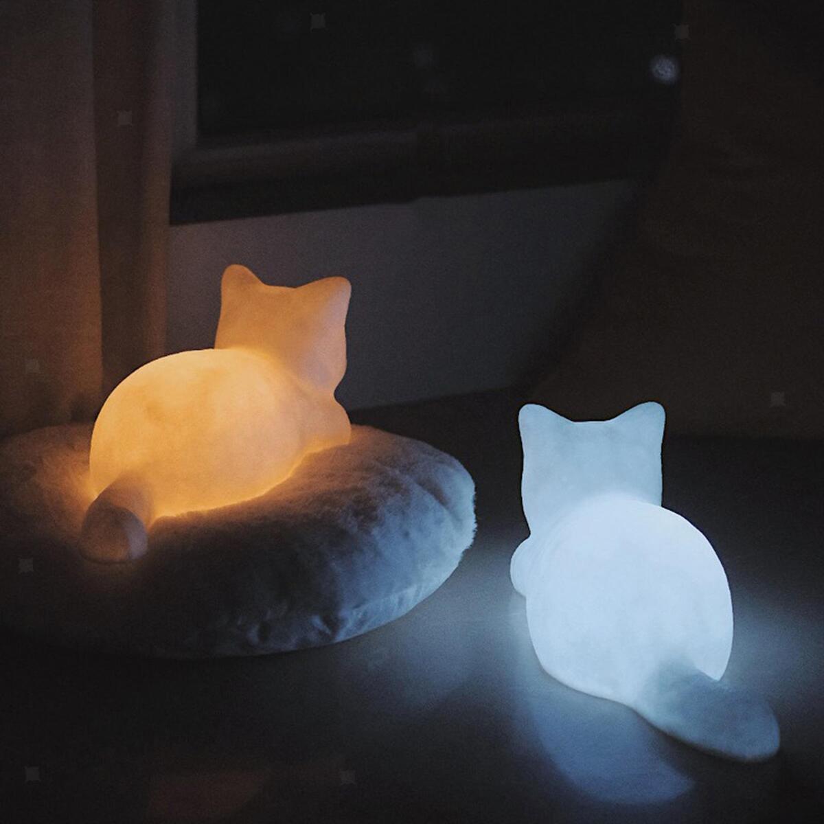 Cat Night Light Battery Operated Vinyl Lamp for Boys Girl Women Lady Bedroom