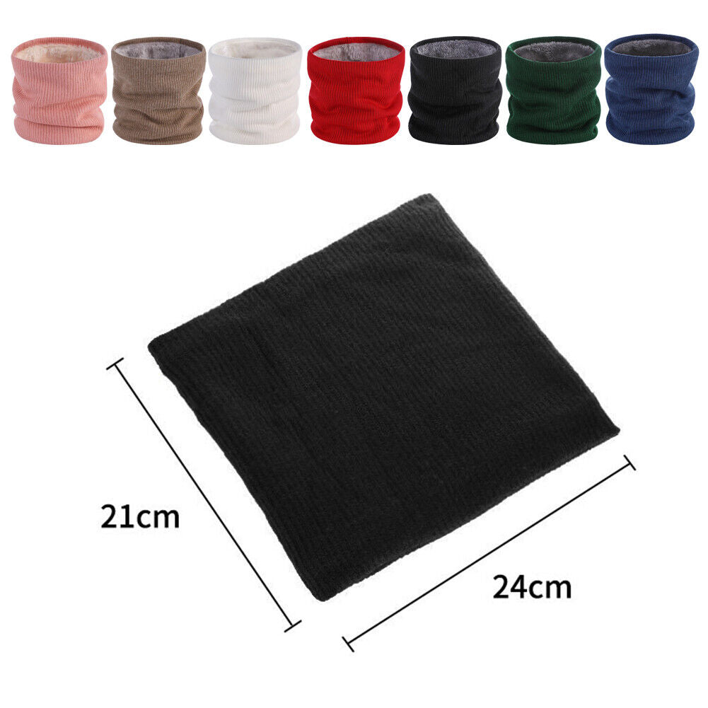 Winter Warm Double-Layer Scarf Neck Cover Solid Color for Women Men (White)