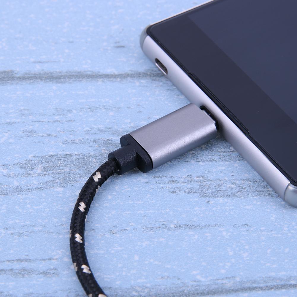 6.9inch Braided Alloy Micro USB Male to USB Female OTG Adapter Cable
