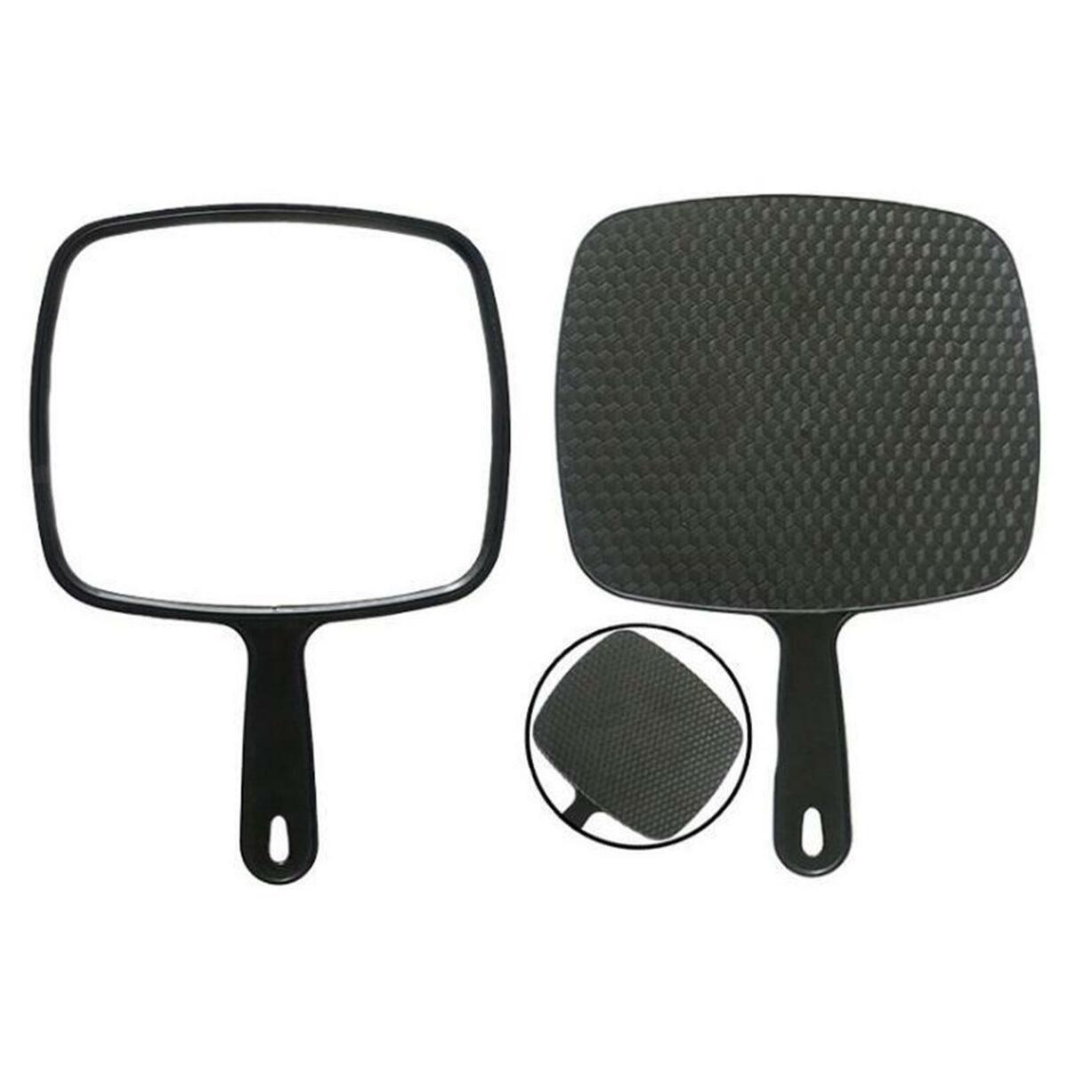 Barber   dressers Large Handheld Mirror with Handle Black