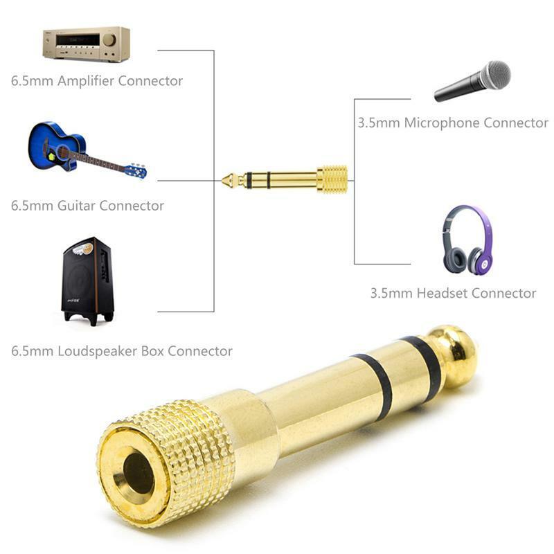 6.5mm 1/4"Male Plug To 3.5mm 1/8" Female Jack Stereo Headphone Audio Adapter