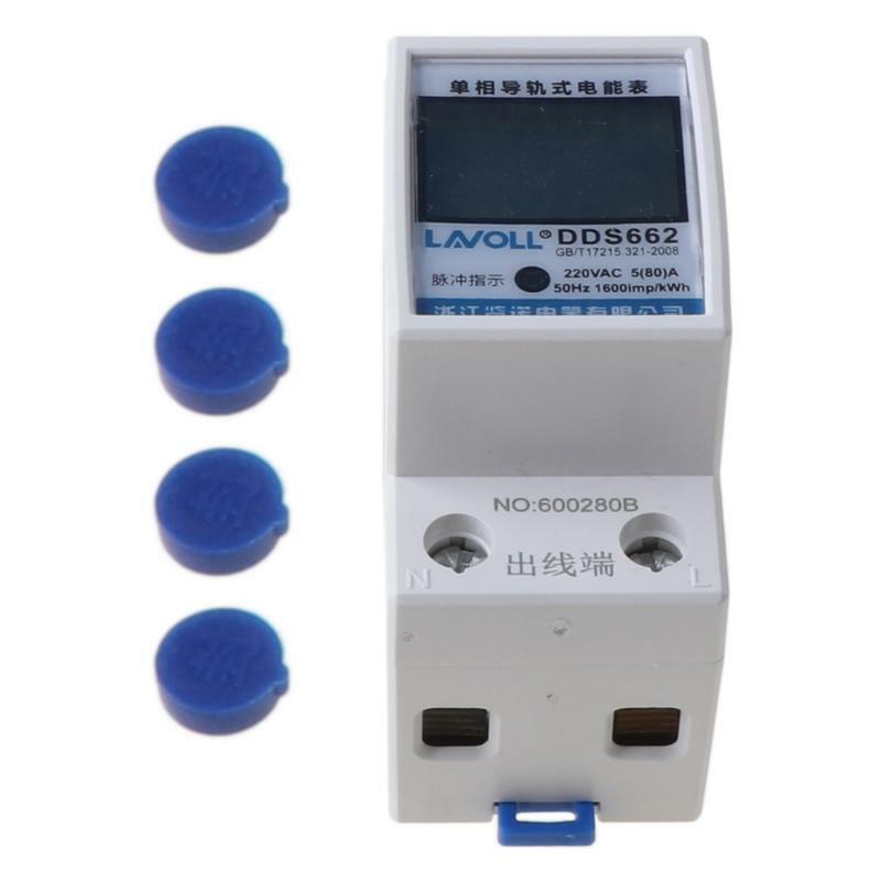 LCD Digital Power Consumption Meter Single Phase Energy Meter Watt kWh 230V AC