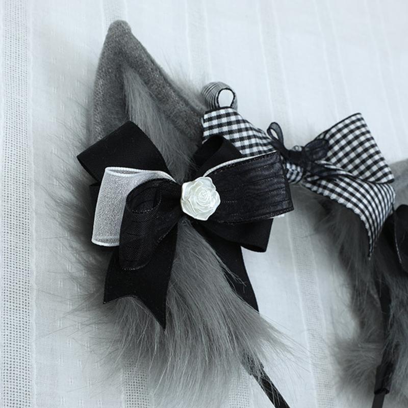 Lovely Headband Cartoon Animals Ear Shaped Hairhoop for Women Girl Photoshoot