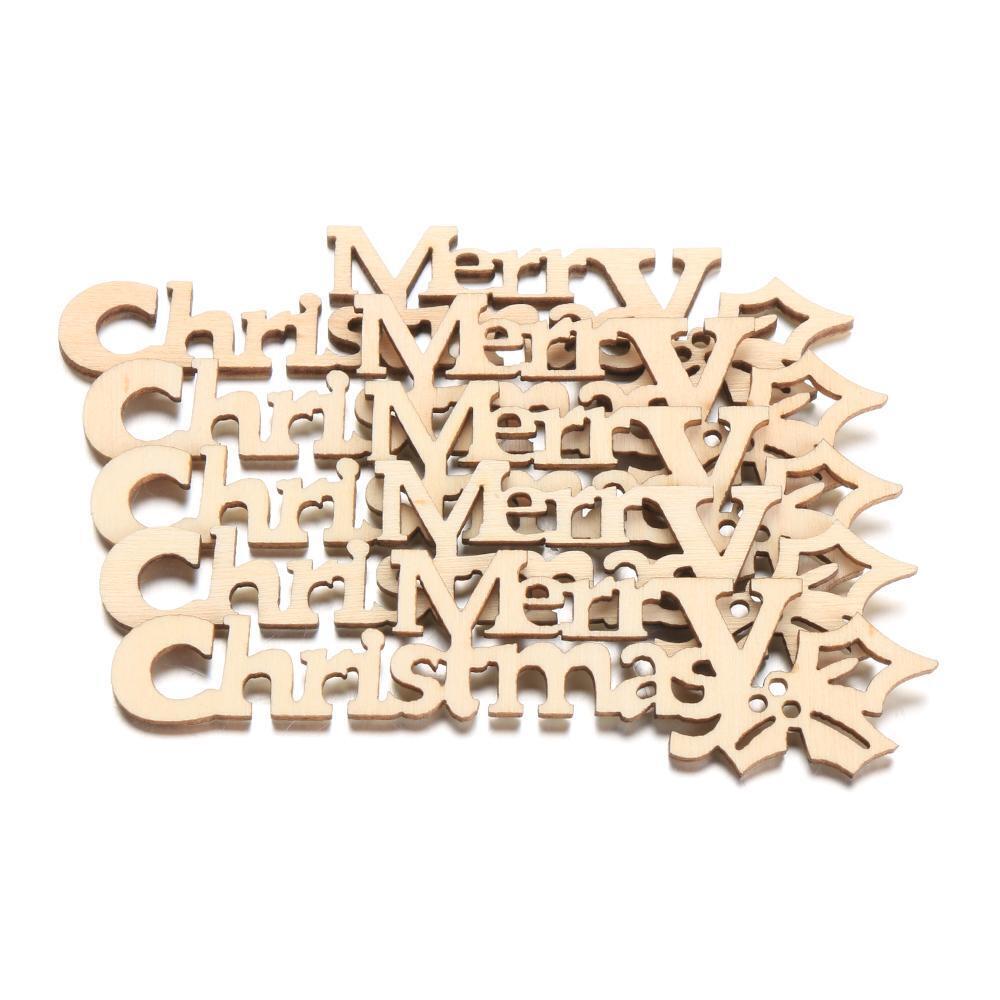 Wood DIY Crafts Wooden Slice Xmas Decoration Wood Pieces Merry Christmas