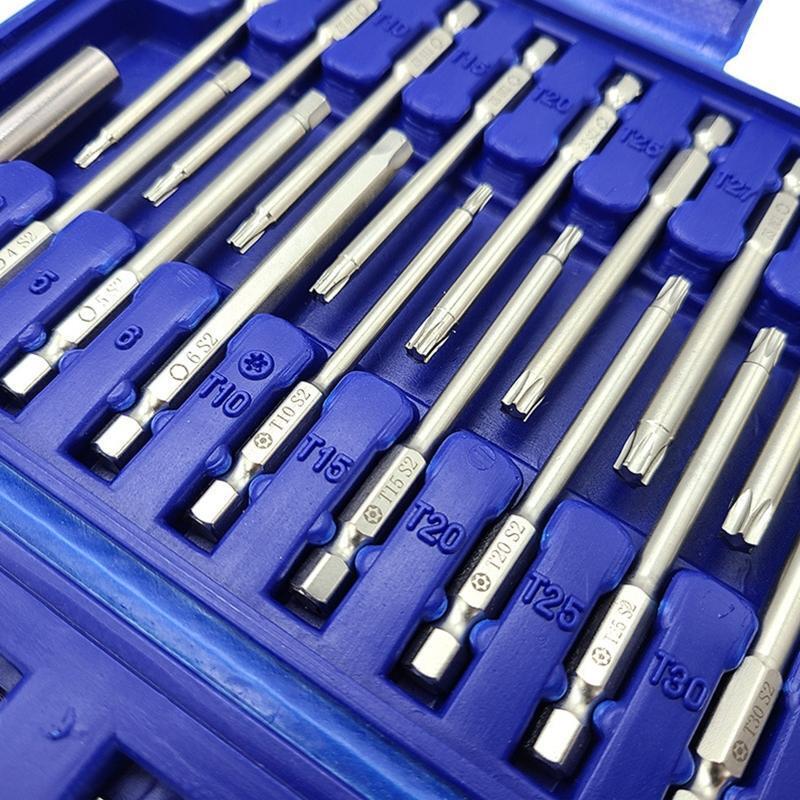 Extra Long Torx Screwdriver Set High Toughness Screwdriver Bit Kit with Box