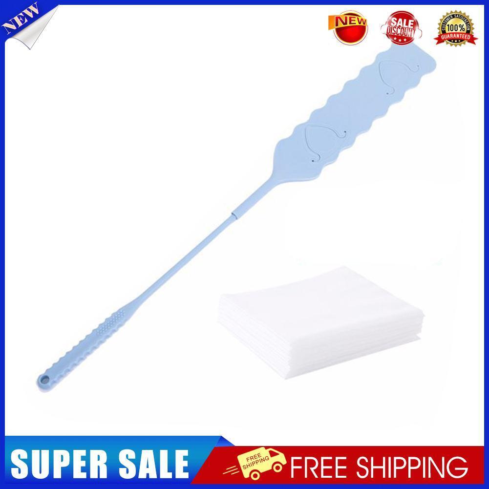 Long Handle Dust Brush Non-woven Household Bedroom Cleaning Tools (Blue)