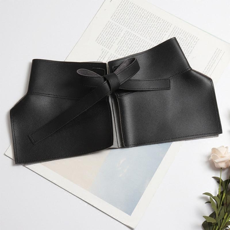Women Dress Belt Fashion Chic Pu Leather Pleated Skirt Peplum Cinch Belt