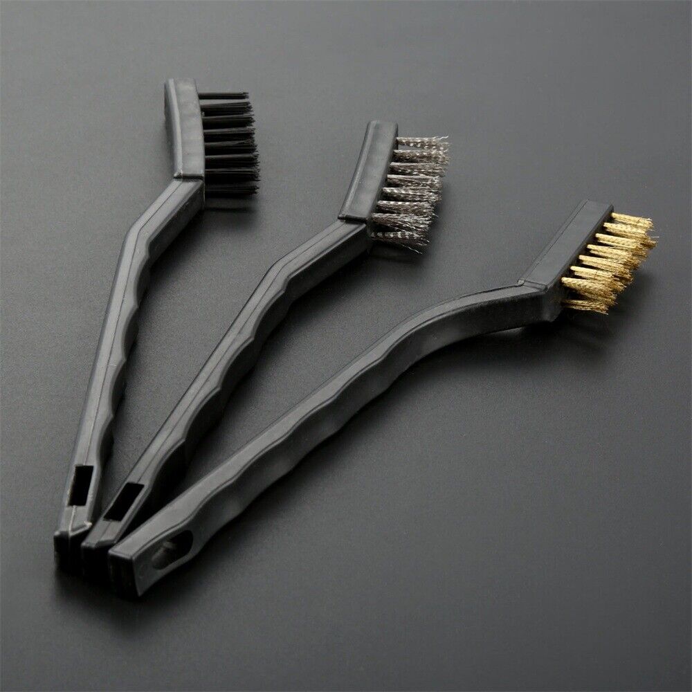 Wire Brushes Steel Brass Nylon Home Cleaning Polishing Detail Metal Rust 3pcs
