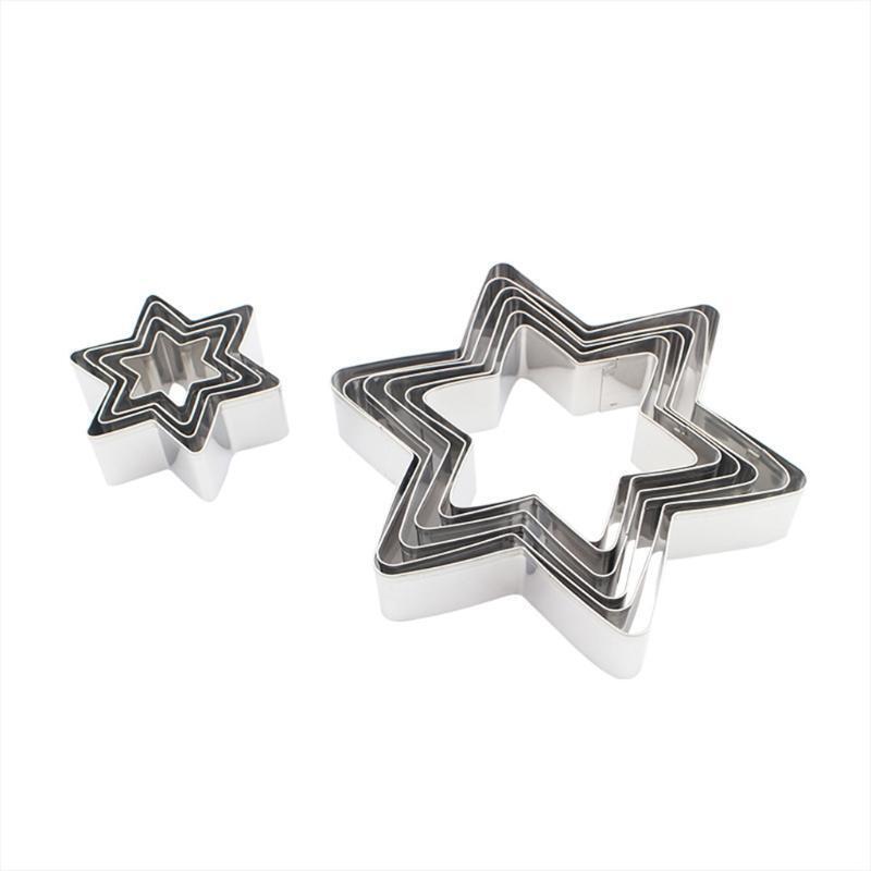 10 PCS Six-pointed Star Biscuit Cookie Cutter Stainless Steel Baking Utensils