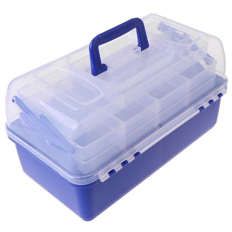 Portable Fishing Tackle Box Lure Bait Hooks Storage Case Organizer Outdoor New