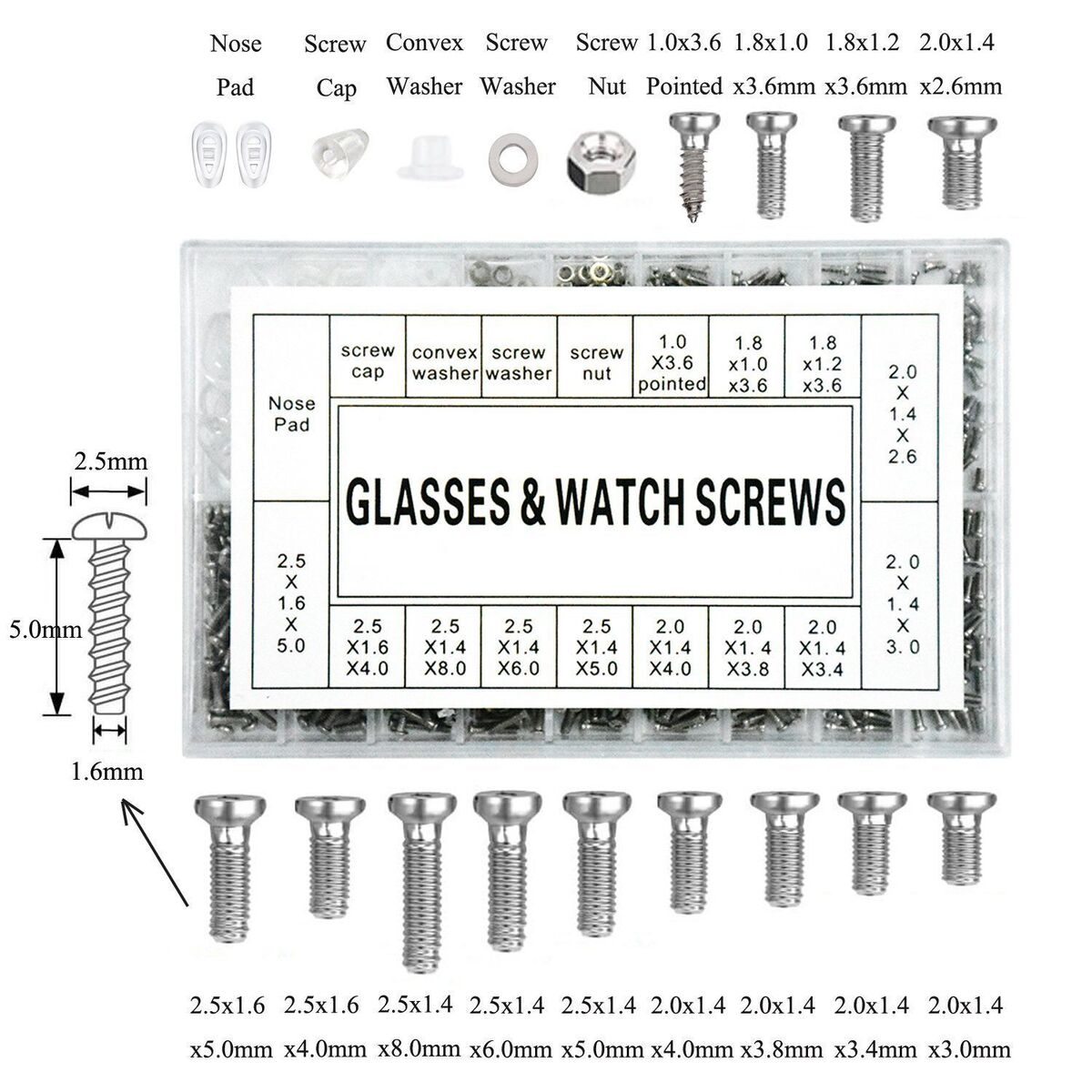 Nut Screwdriver Assorted Kit Glasses Repair Screw Assorted Kit Repair Tool Kit