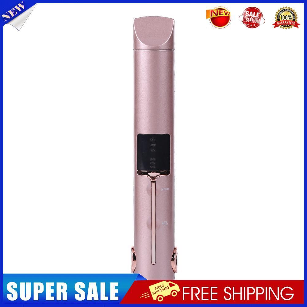 Cordless Hair Straightener Curler Fast Heating Thermal Flat Iron (Pink)