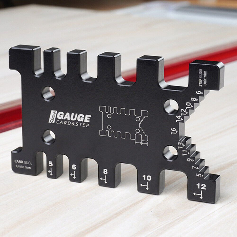 Woodworking Tenon Caliper Measuring Ruler Metric Imperial Card Gauge Router