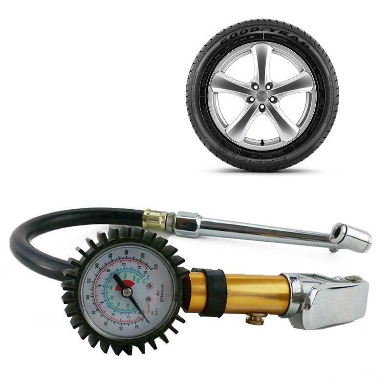 Dial Type Tire Pressure Gauge Metal Tire Air Inflator Tool for Car Auto Bike